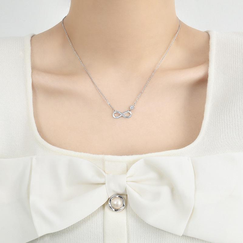 8 Characters Love Infinite Necklace, High-End Simplicity Mobius Infinite Symbol Necklace