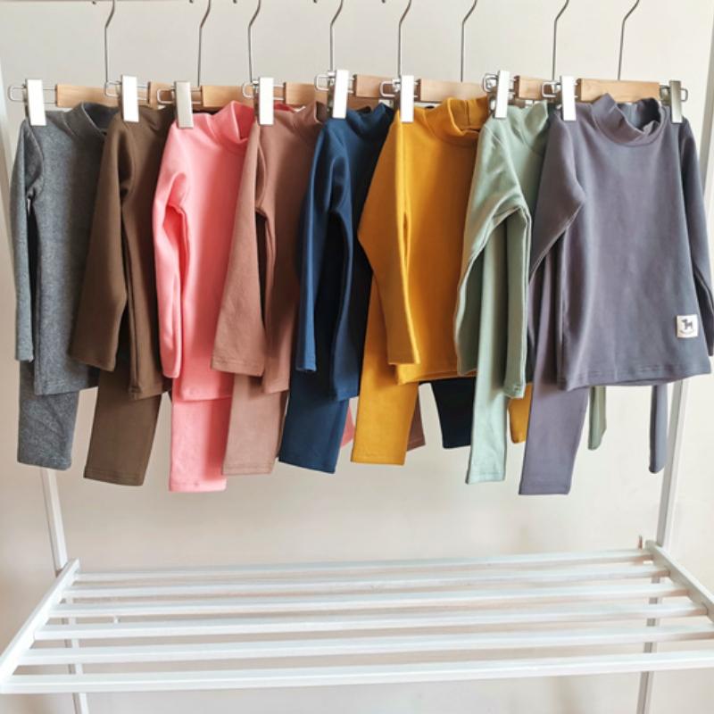 Осенне-зимний детский комплект термобелья без следов, детская однотонная одежда, нижняя часть рубашки, штаны, термокостюм