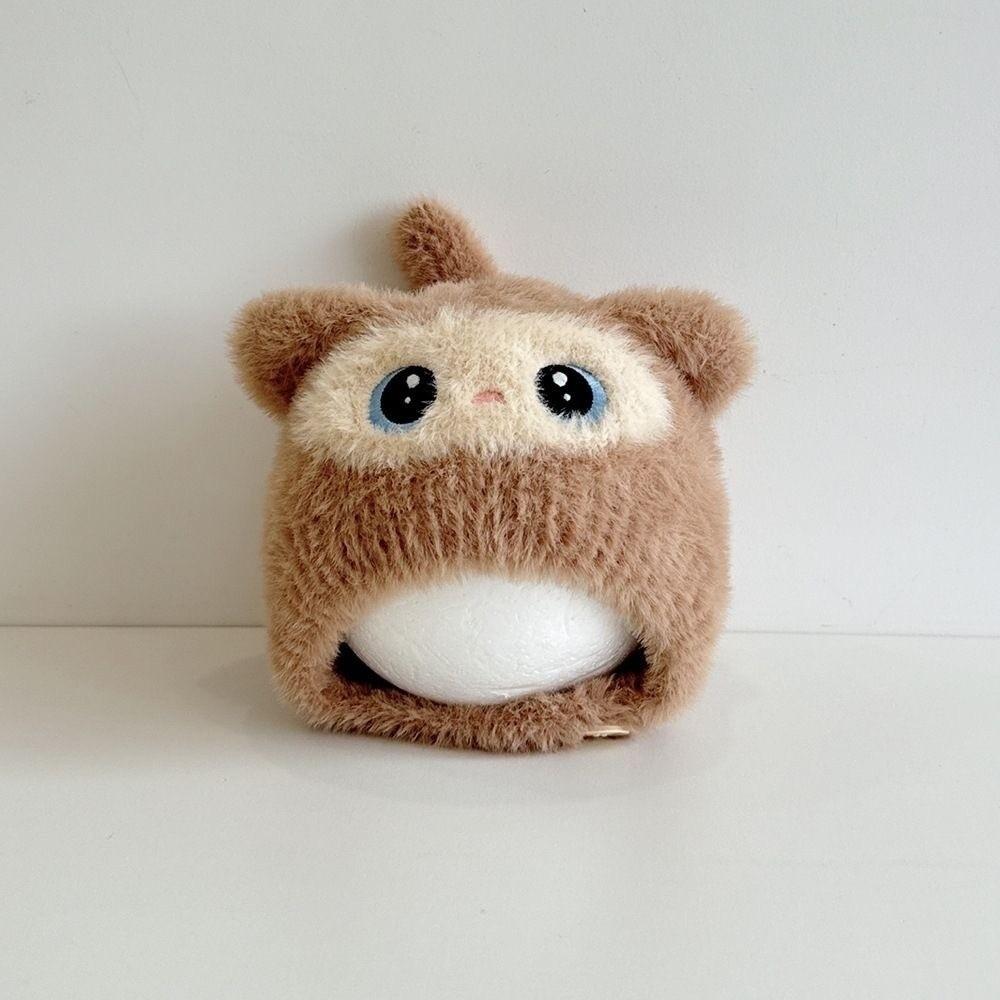 Soft Fuzzy Plush Cartoon Cat Hat Knit Material Baby Helmet Hat Cute Earflap Beanie For Toddler