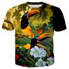 Fashion Fun Birds Parrot Graphic T Shirts Men Summer Casual Personality Animal Pattern Printed Short Sleeve Streetwear Tees Tops