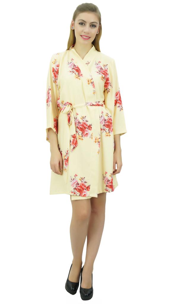 Bimba Женский кимоно с коротким рукавом атласный халат для подготовки невесты халат подружки невесты кружево