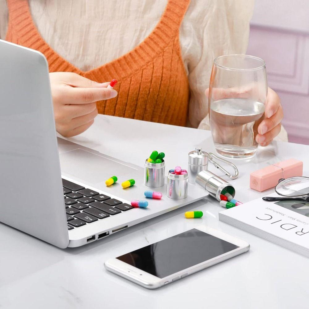 Aluminium Zinc Zinc Alloy 7 Day Pill Case Compact Medicine Organizer Mini Metal Pill Container  Travel