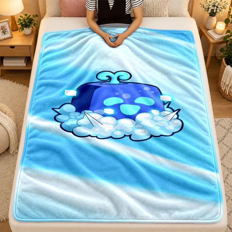 Flannel BlanketBlox Fruits Warm Soft Throw Blanket for Indoor Sofa Bed Living Room Use