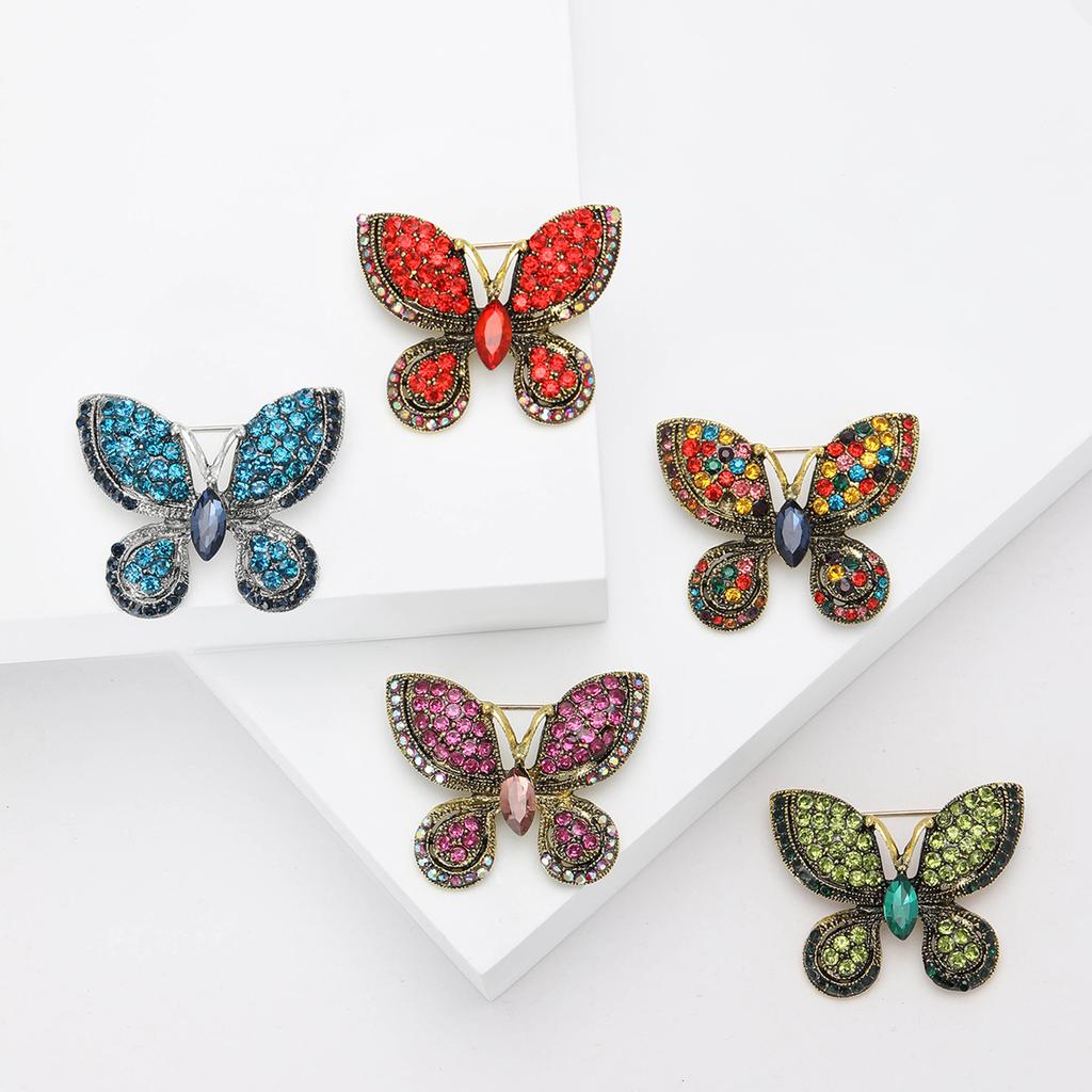 Creative Exquisite Alloy Rhinestone Butterfly Brooch Fashion Temperament Women'S Cardigan Shawl Corsage Jewelry Pin