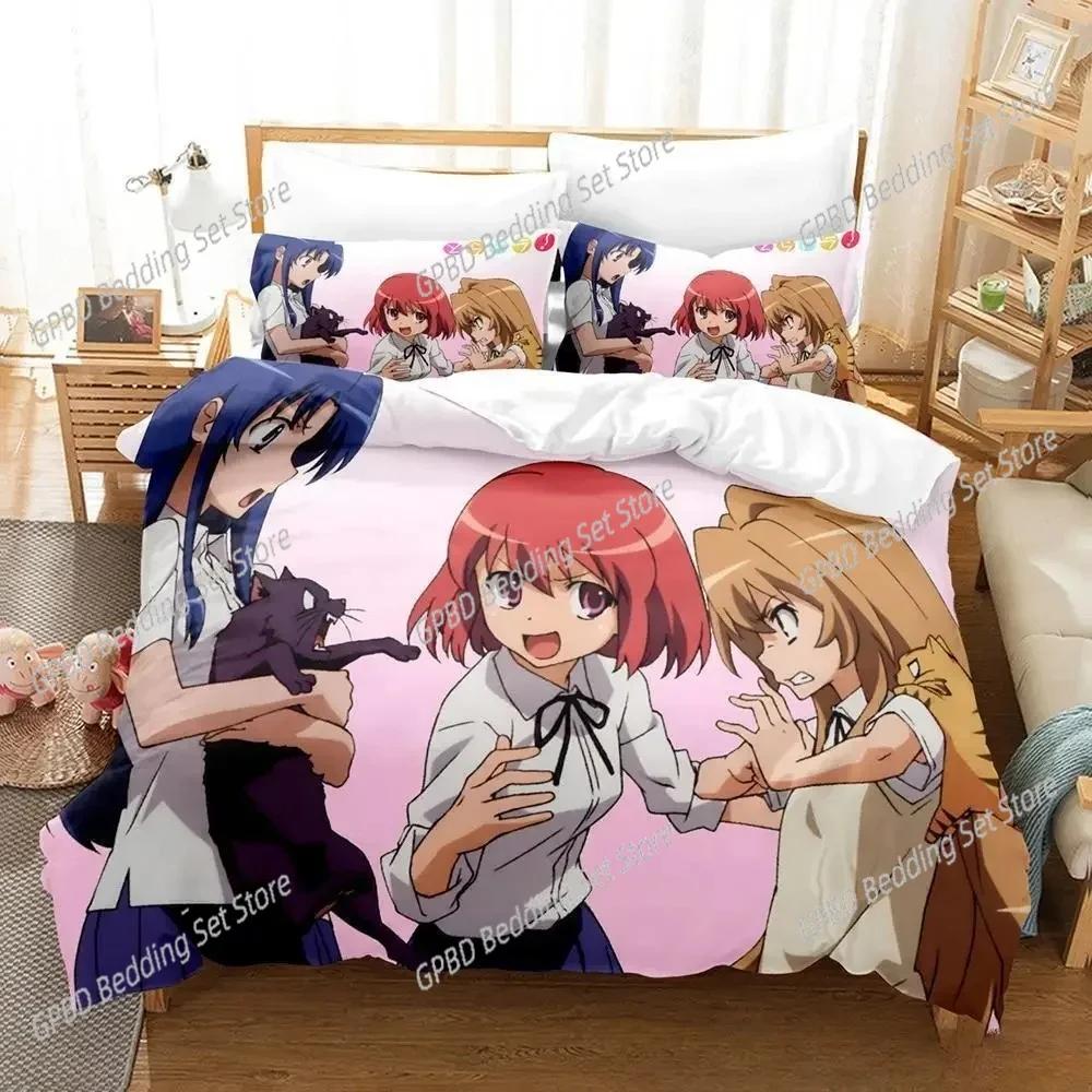 Комплект постельного белья Toradora Single Twin Full Queen King Size Bed Set Adult Kids Bedroom Duvet Cover Sets 3D Print Anime Bed Set