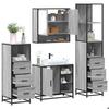 VidaXL Ensemble De Meubles De Salle De Bain 4 Pcs Sonoma Grey, Bathroom Cabinet, Toilet Storage Cabinet, 3301298