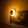 LED Night Lamp Super Bright Auto On/Off Energy Saving Plug And Play Flicker Free Illumination ABS Light Sensor Control Round LED Lamp Home Supplies