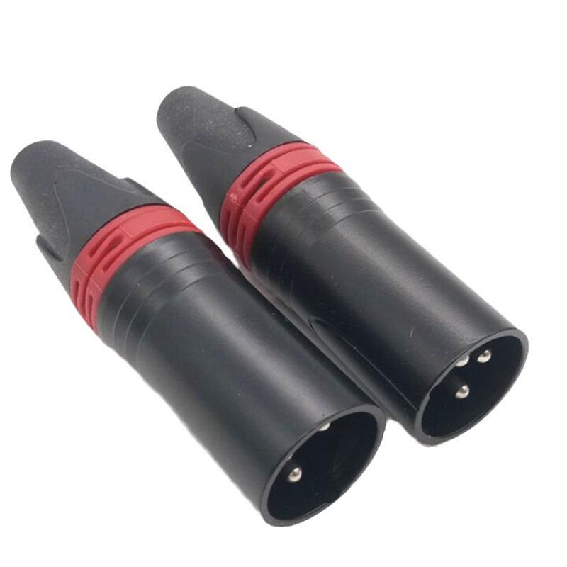 3-контактный XLR-разъем для микрофона, с черным никелированным покрытием (Мужской женский)