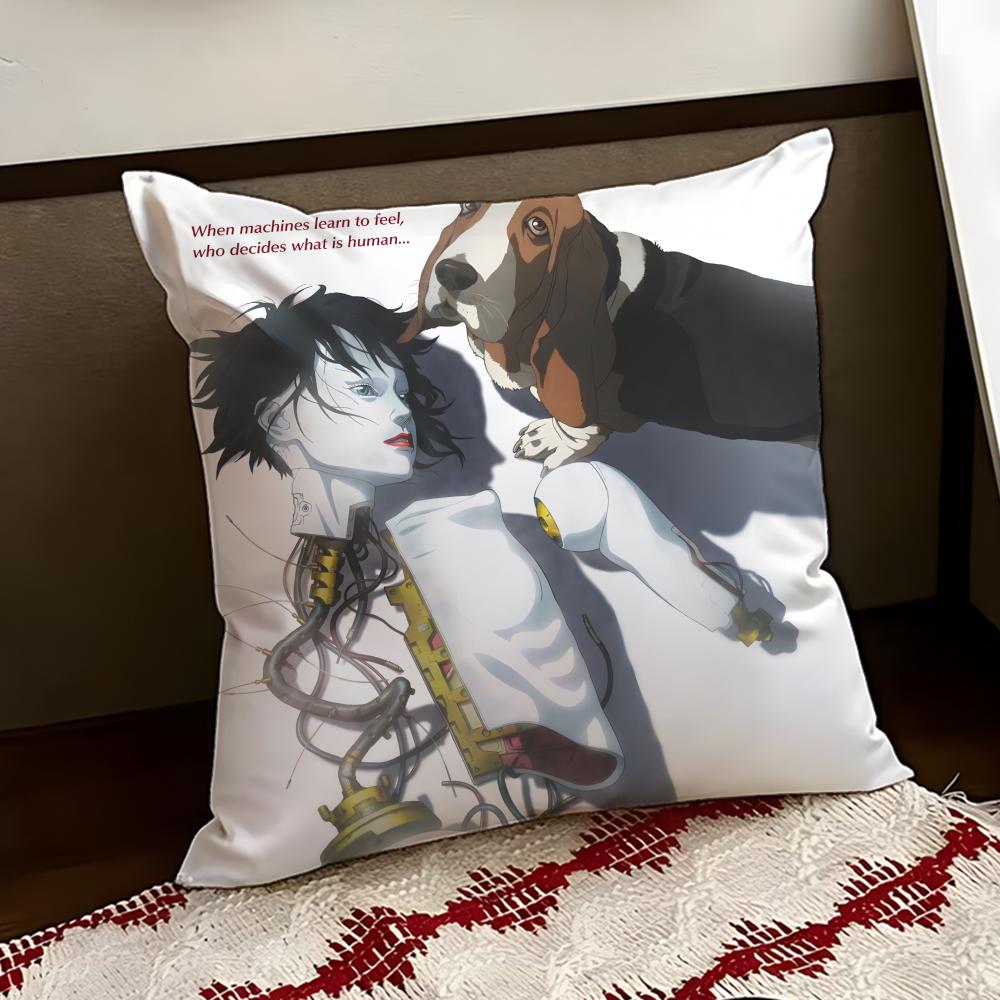 GGhost in the SShell Cushion Cover Reversible Soft Durable Pillow Cover Home Car MultiScene Use for Daily Comfort
