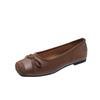 Shallow Mouth Square Head Soft Sole Flat Sole Single Shoes Women's 2024 New Spring French Skirt Mary Jane Shoes