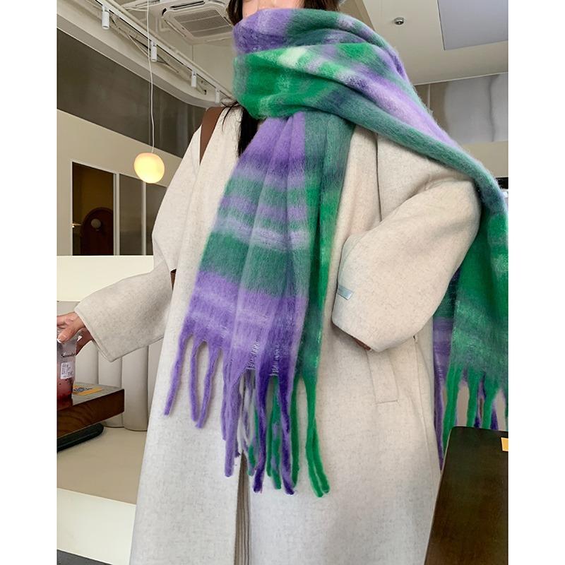 Winter Japanese All Match Scarf Korean Style Mohair Tassel Scarf Student Warm All Match Fashion Thickened Shawl