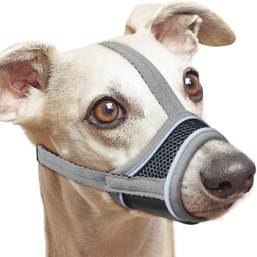 Soft Fabric Dog Mouthpiece Adjustable Strap Pet Mask Portable Dog Muzzle Small To Medium Dogs