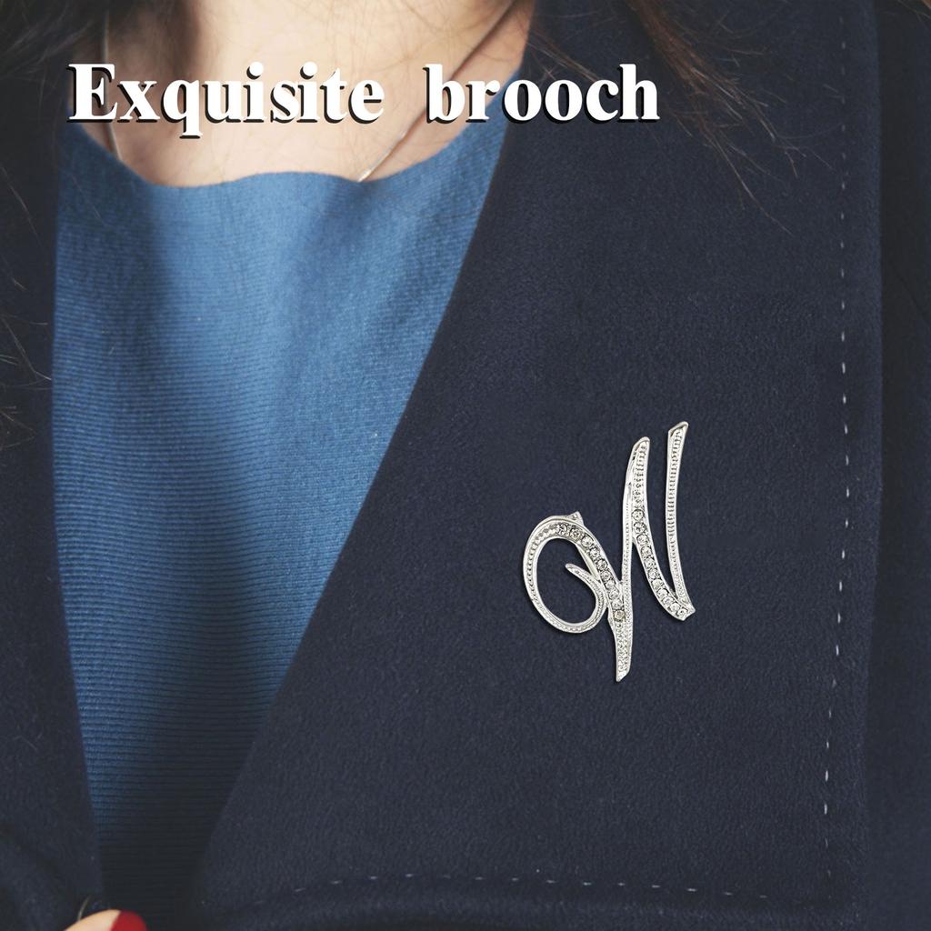 English Letter Brooch With Water Filled Diamond Alloy Chest Flower, Clothing Accessory Pin