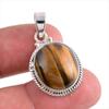 Натуральный драгоценный камень тигровый глаз ручной работы из твердого серебра 925 пробы, подарочный кулон 1,25 дюйма s9l77
