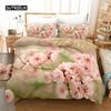 3D персиковый цветущий пододеяльник комплект постельного белья с цветущим узором из микрофибры с весенней цветочной тематикой мягкий 2/3 шт. пододеяльник