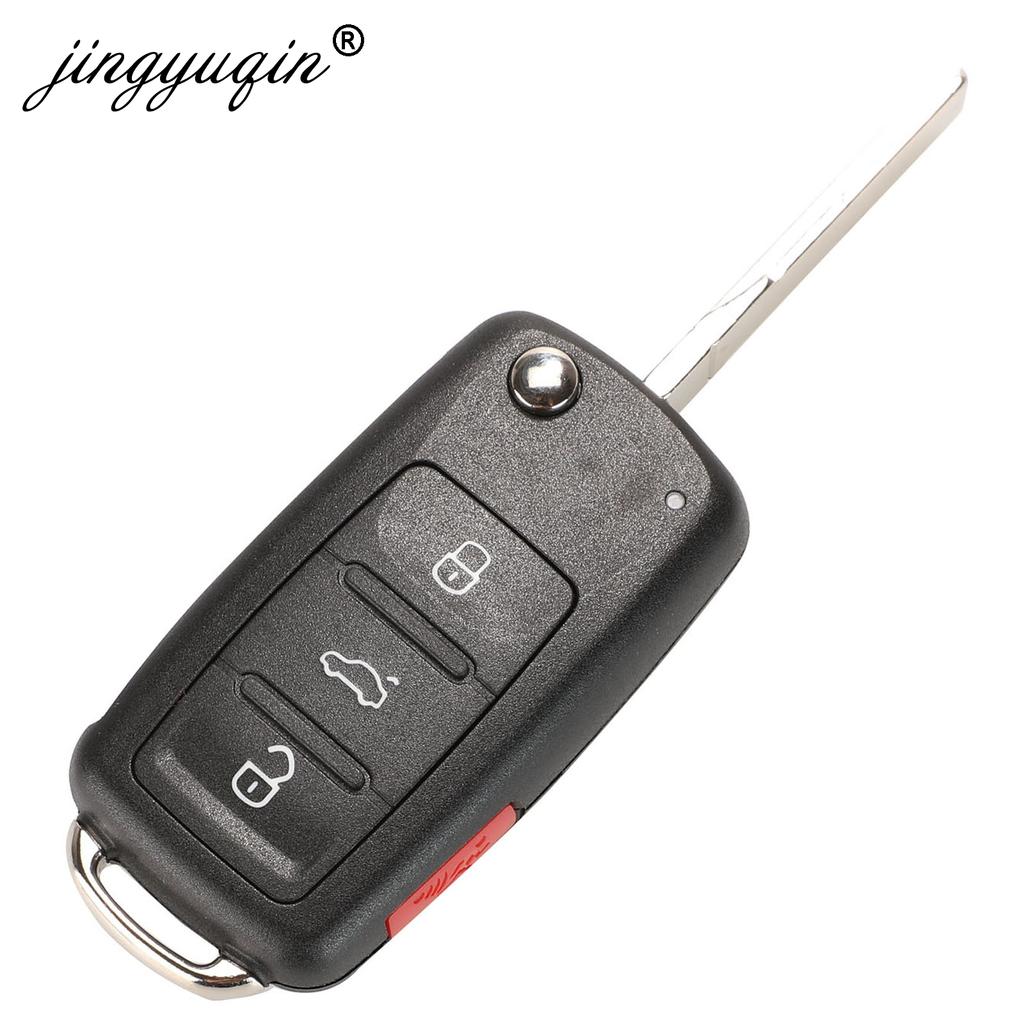 Jingyuqin 4 кнопки 020AD чехол для дистанционного ключа подходит для VW Caddy Eos Golf Jetta Beetle Polo Up Tiguan Touran