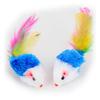Spot Colored Feather Tail Two-color Little Mouse, Wholesale Cat Toys Realistic Plush Mouse Simulation Mouse