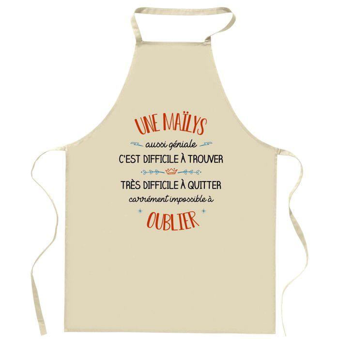 Tablier de cuisine - Planetee Une Marie-Noëlle Aussi Géniale - Impression bretonne - Coton résistant - Liens ajustables