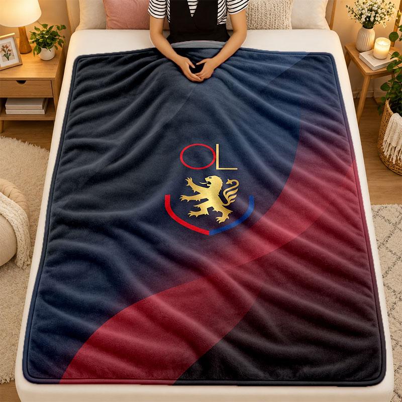 Flannel BlanketLyon FC Warm Soft Throw Blanket for Indoor Sofa Bed Living Room Use