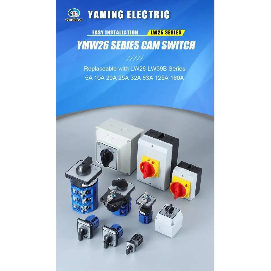 20A Reset Universal Conversion Switch LW26-20/3 Three Section Momentary Dual Power 380V Motor Forward Reverse Cam Switch