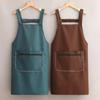 1Pcs Simple Waterproof Apron Wear Resistant Anti-Fouling Anti-Oil Zipper Large Pocket Apron Home Kitchen Apron