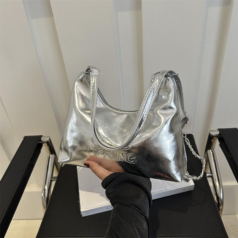 Korean Style Unisex Fashion Letter Embossed Pu Shoulder Bag For Daily Use