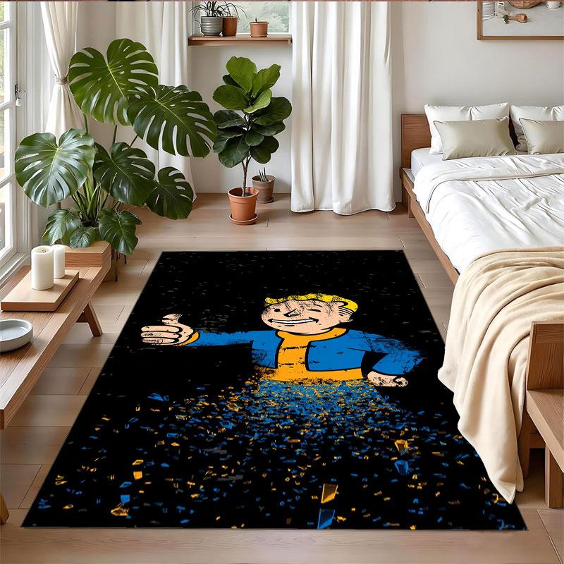 Crystal Velvet Rug Soft Non Slip Indoor Floor Mat Home DecorFallout Vault Boy