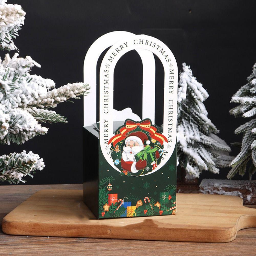 10 шт. Милая рождественская подарочная коробка бумажная сумка для упаковки в канун Рождества коробка для упаковки рождественских фруктов день рождения