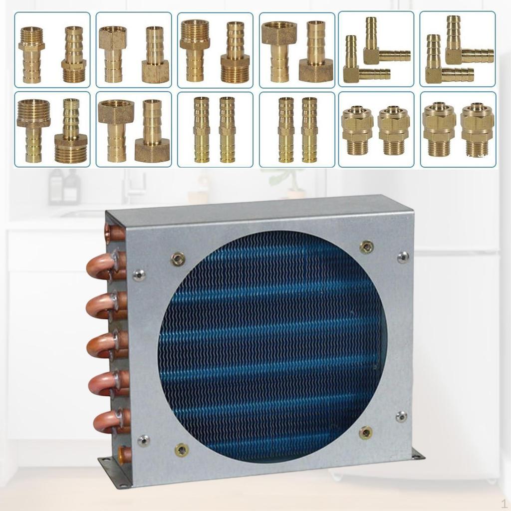 Конденсатор для холодильника Компактный алюминиевый оребренный Маленький радиатор с воздушным охлаждением Водяное охлаждение