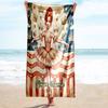 1PC Custom Name Ballerina Vintage Circus Beach Towel Highly Absorbent And Sand-Resistant Towel for Swimming, Pool, Yoga, And Travel Lightweight