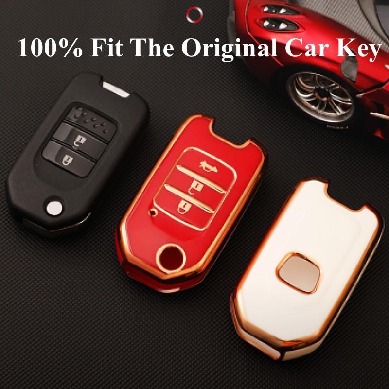 New Car Flip Key Case Full Cover for Honda Civic HRV HR-V CRV XRV CR-V Crider Odyssey Pilot Fit Accord Shell Protector Accessories