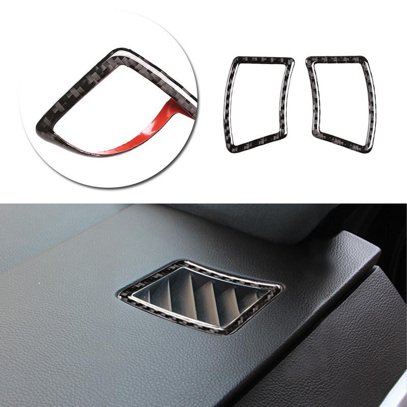 Carbon Fiber Dashboard Side Air Vent Surround Trim - Exact Fit BMW E60 E61 2004-2010, Easy tall Premium Decor