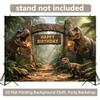 1 piece of 2D background fabric polyester background fabric for a birthday party in a dinosaur jungle birthday party banner