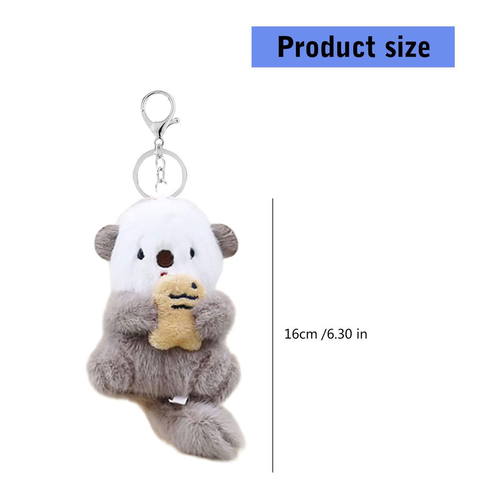 Otter Bag Charm Purse Decoration Plush Keyring Bags Accesories Cartoon Keychain for Women Kids and Animal Enthusiasts