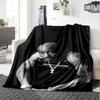 1 шт. Плед в стиле Hip Hop 2Pac, Мягкий, Легкий, Для всех сезонов, Многоцелевой плед для дивана, кровати, офиса и пикников, Французский стиль с культовыми обложками альбомов и цитатами