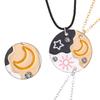 Matching Friendship Necklace With Celestials Charm Designs Adjustable Chain Length Sturdy Zinc Alloy Jewelry Pieces