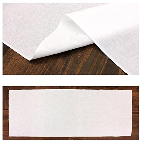 Набор из 10 однотонных белых полотенец тэнгуи с рисунком, примерно 33 х 90 см, ткань с защитой от осыпания, (никакого лечения)