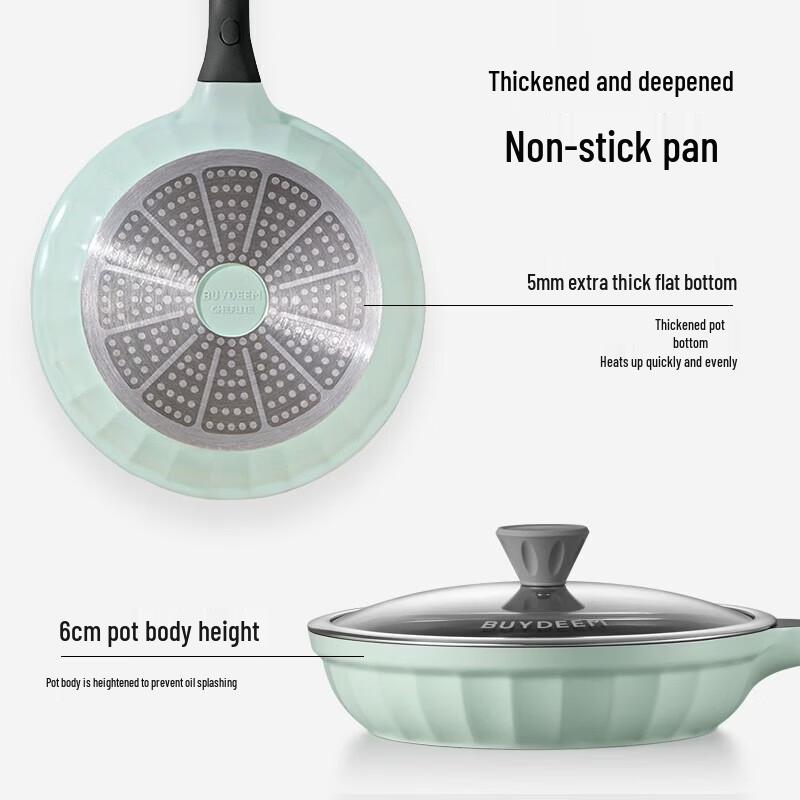 Buydeem CP151 Non-Stick Flat-Bottom Frying Pan