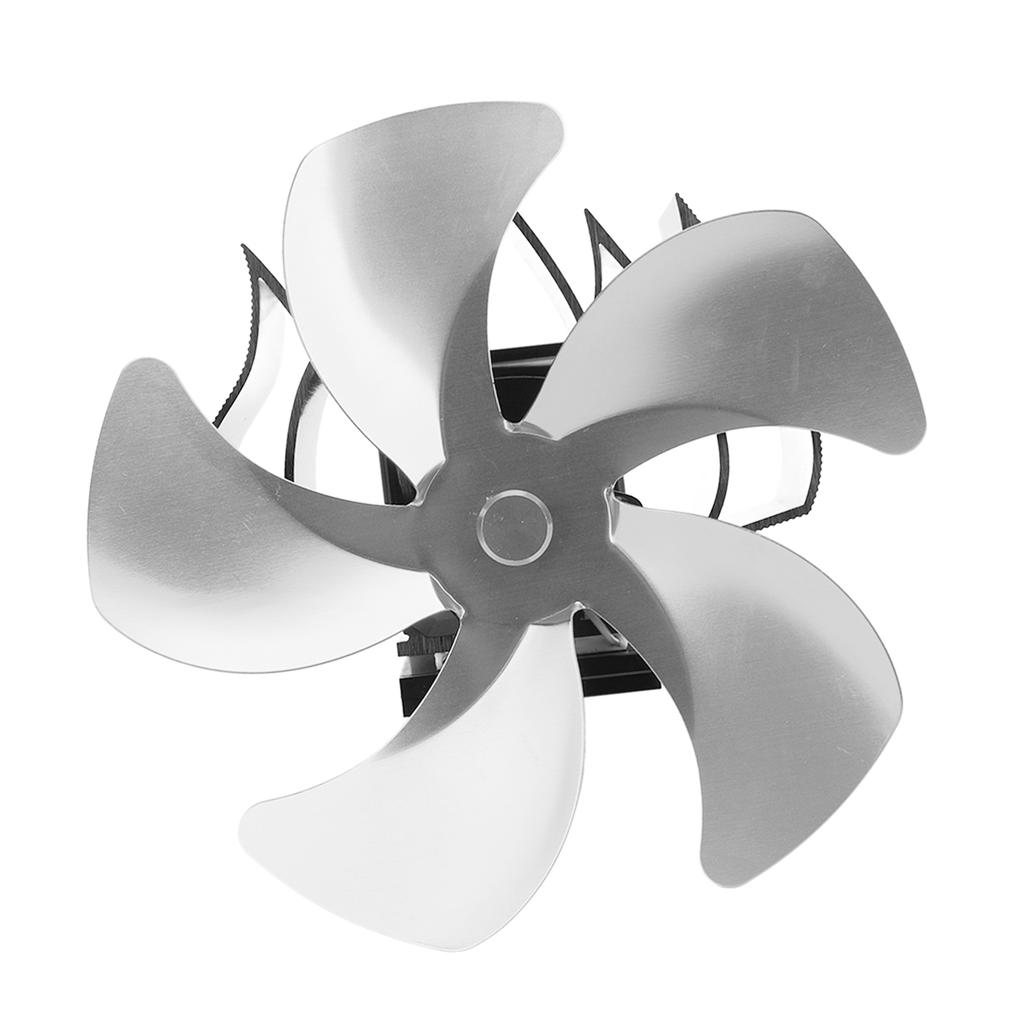 5-лопастной вентилятор для печи с подогревом, бесшумный настенный вентилятор для камина из алюминиевого сплава