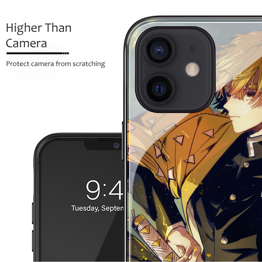 Чехол для телефона Manga Agatsuma Zenitsu для Iphone 11 12 13 14 Pro Max X XR XS Max 6 6s 7 8 14 Plus со стеклянным корпусом, чехол для убийцы демонов