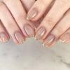 24Pcs/Set Quick Nails Short Glitter French Gold Edge False Nials Sticker Wearable Waterproof Manicure Finished Nails
