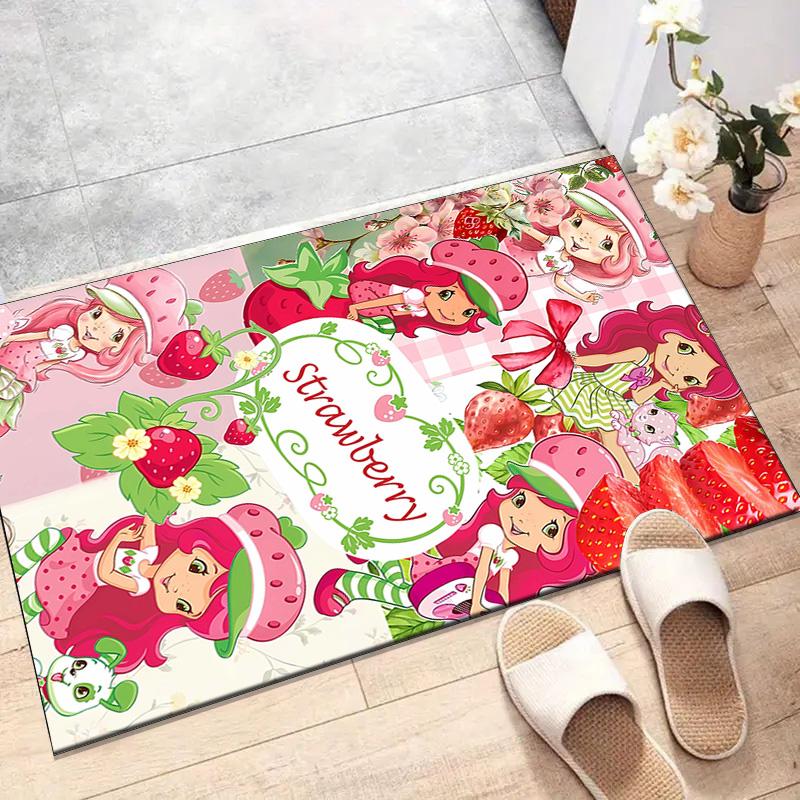 1pc Strawberry Princess4 Design Printed Area Rug Carpet for Bedroom Living Room Home Decor Rugs Mat Non Slip Mat Rug for Bedside