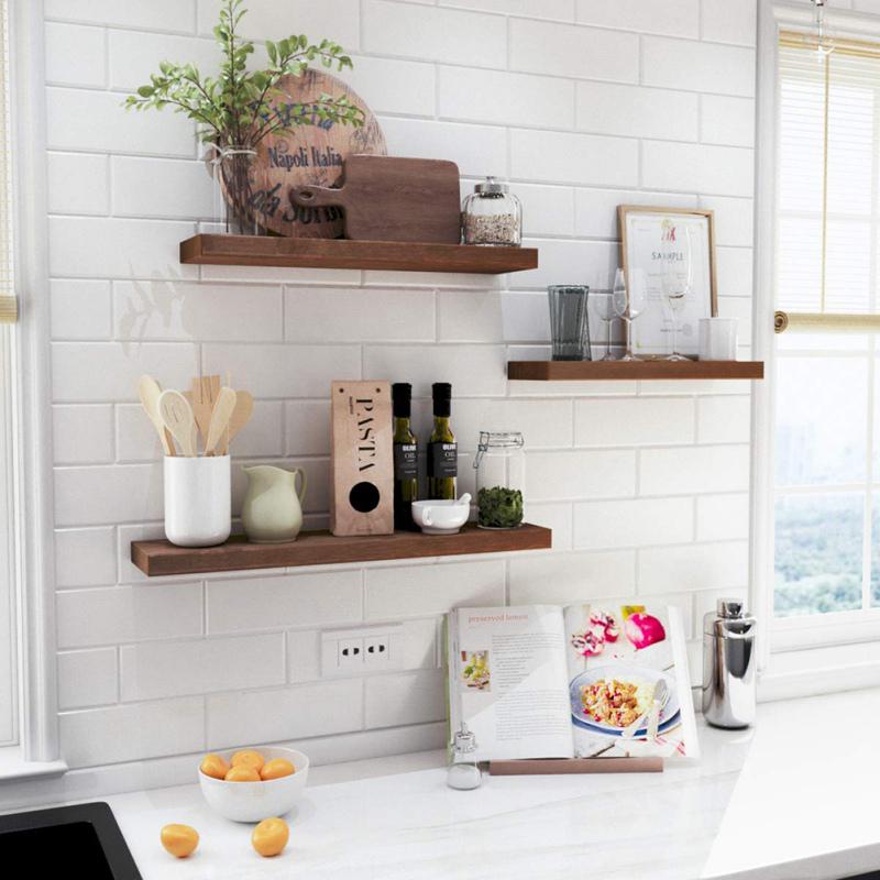 Декоративная настенная витрина, плавающая полка, деревянная настенная полка, подвесной органайзер для хранения книг, стеллажи для хранения растений