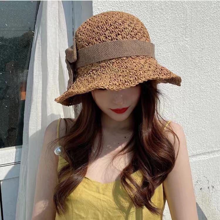 Hat Female Summer Straw Hat Sun Hat Bucket Hat Sun Hat Bow Sun Hat Leisure Beach Outdoor