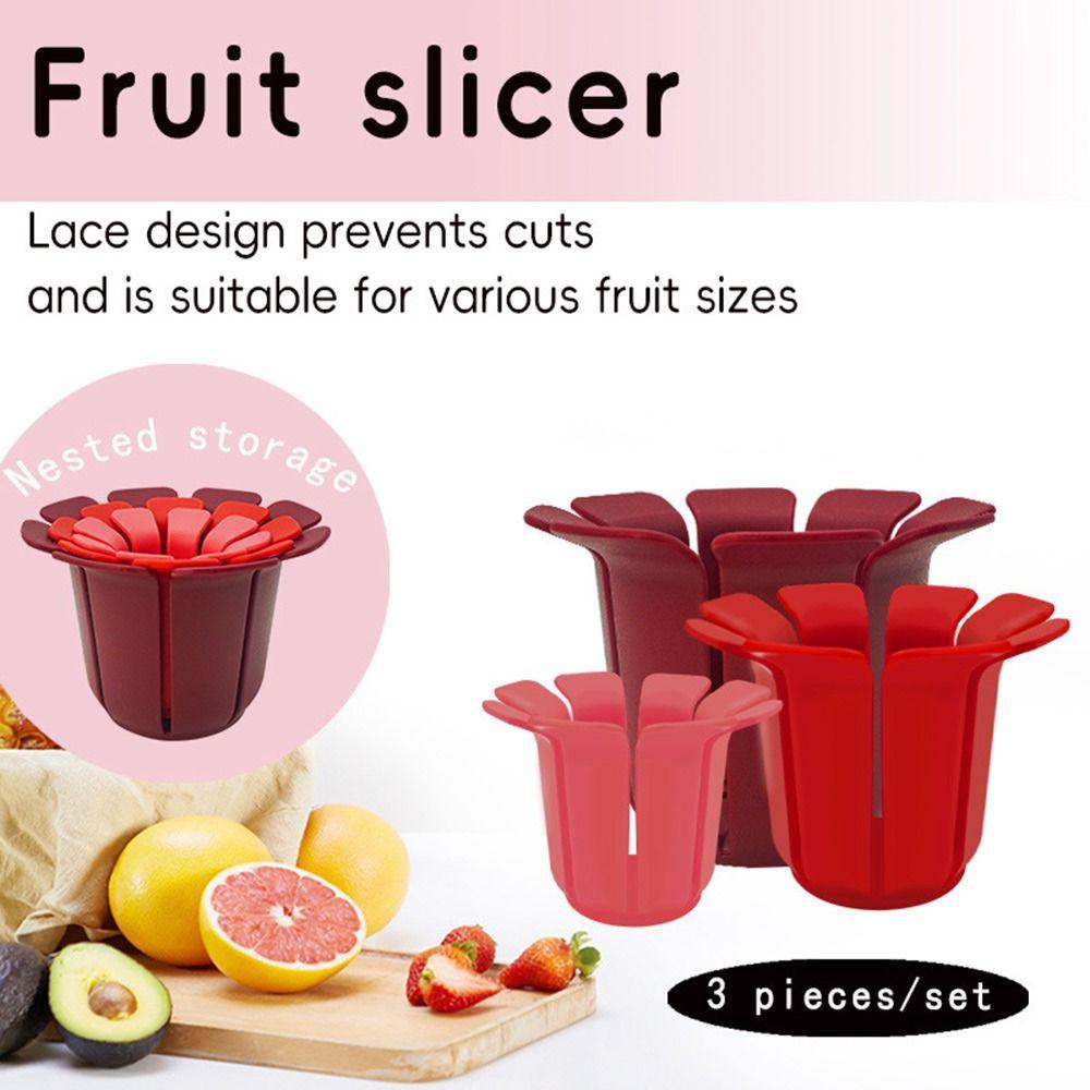 Non Slip Grip Fruit Slicer Cup Lace Design Lemon Slice Holder  for Meat Tomato Potato Lemon