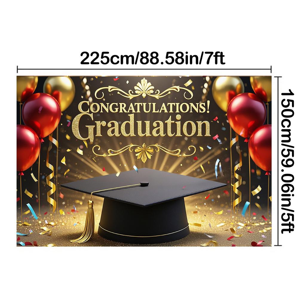 Выпускной фон с надписью «ВЫПУСКНОЙ», воздушные шары и конфетти для оформления газона на открытом воздухе, садовых праздников и выпускного вечера, декор для выпускного