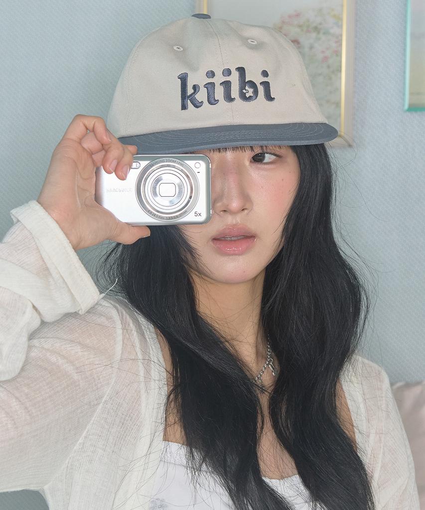 Двухцветная кепка Kiibi Logo Овсяный & Пыльно-синий