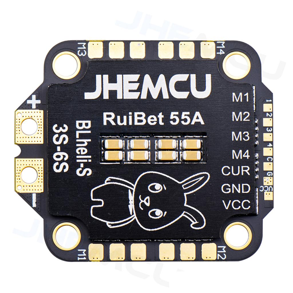 JHEMCU RuiBet 55A BLHELI_S Dshot600 3-6S Бесщеточный регулятор скорости 4 в 1 30X30 мм для полетов FPV вольным стилем