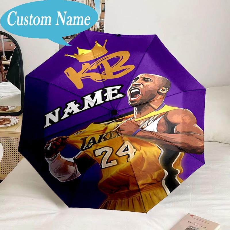 Custom Name Umbrella Kobe Bryant's Legacy Numbers Umbrella 8-Frame for Travel, Camping, Casual Lightweight Portable, Essential for Family Gifts