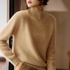 Women's Pure Wool Half-High Collar Sweater - Autumn/Winter 2025, Casual Loose Fit, Thickened Base Layer